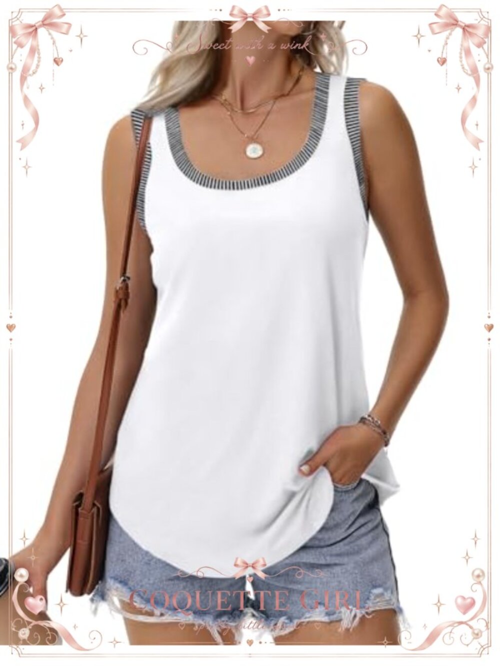Sleeveless Tunic Tank Top Scoop Neck Loose Fit Summer Blouse High Low Hem